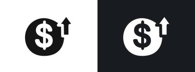 Yükselen fiyat simgesi doğrusal vektör grafik işareti veya web uygulaması ui için sembol