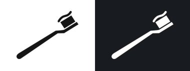 Diş fırçası simgesi doğrusal vektör grafik işareti veya web uygulaması ui için sembol