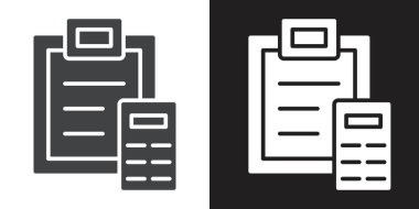 muhasebe simgesi siyah ve beyaz dış hat vektörü olarak ayarlandı