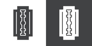 Tıraş bıçağı simgesi siyah-beyaz renk ana hatlarıyla ayarlandı