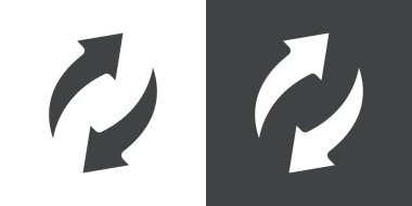 Simgeyi siyah ve beyaz renk dış hat vektörüyle tazele