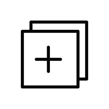 Siyah ve beyaz renk dış hat vektöründe yeni simge düzlemi ekle