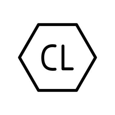 Klor beyazlatıcı simgesi siyah ve beyaz renk ana hatlarıyla ayarlandı