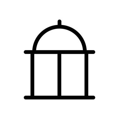 Hükümet simgesi siyah beyaz ana hat vektöründe Düz