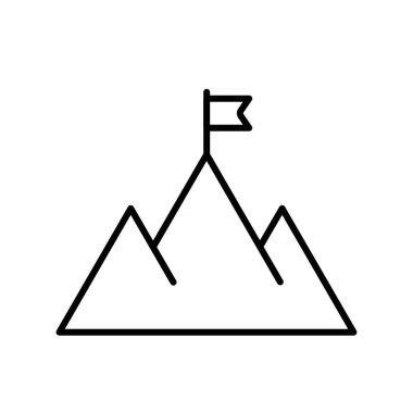 Görev Yolu simgesi siyah ve beyaz renk dış hat vektörü olarak ayarlandı