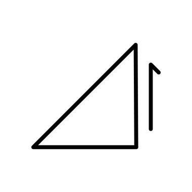 Yokuş yukarı simgesi siyah ve beyaz renk dış hat vektörü olarak ayarlandı