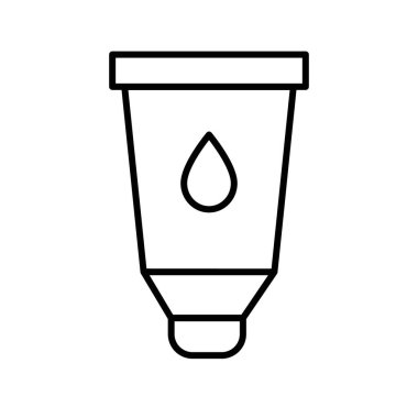 Su tabanlı kayganlaştırıcı simgesi siyah ve beyaz renk ana hatları vektörü olarak ayarlandı