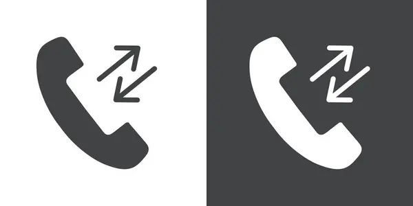 stock vector incoming outgoing Phone call icon Flat set in black and white color outline vector