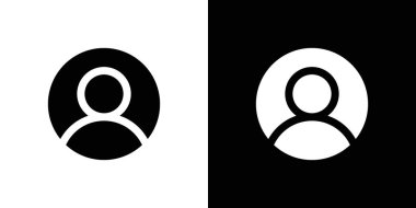 Kullanıcı simgesi siyah beyaz olarak ayarlandı. Basit düz vektör