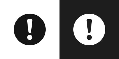 Ünlem arayüzü simgesi logo işareti vektör ana hatları siyah ve beyaz