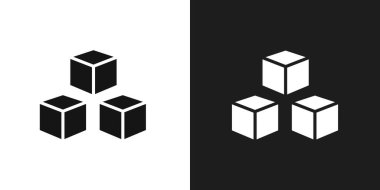 Envanter simgesi logo işareti vektör ana hatları siyah ve beyaz