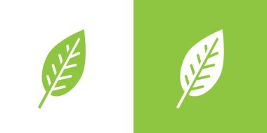 Yaprak simgesi logo işareti vektör ana hatları siyah ve beyaz