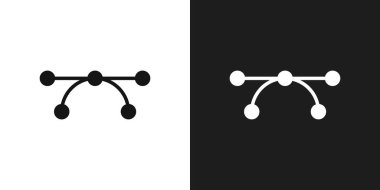 Vektör simgesi logo işareti vektör çizgisi siyah ve beyaz renkte