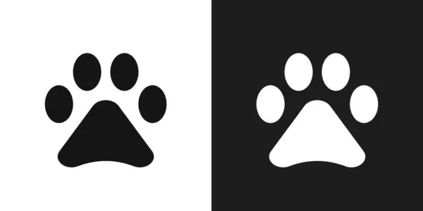 stock vector Paw icon logo sign vector outline in black and white color