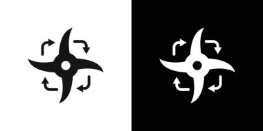 hava vidası simgesi logo işareti vektör ana hatları siyah ve beyaz