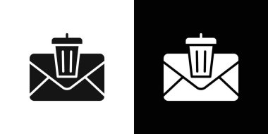 İleti simgesi logo işaretini siyah ve beyaz renkte sil