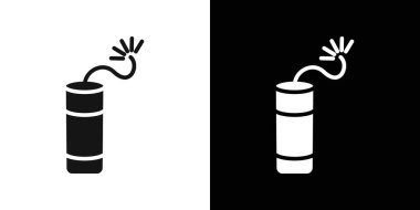 dinamit simgesi logo işareti vektör ana hatları siyah ve beyaz