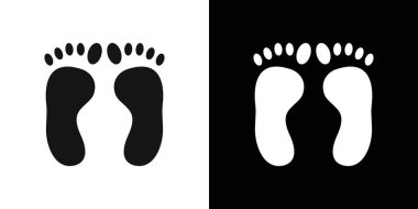 ayak simgesi logo işareti vektör çizgisi siyah ve beyaz