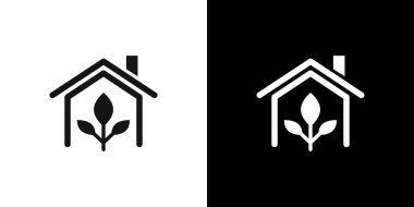 Yerel olarak büyümüş simge logosu işareti vektör ana hatları siyah ve beyaz