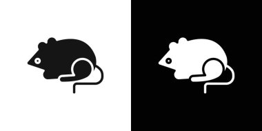 Fare hayvan simgesi logosu işaret vektör anahatları siyah ve beyaz