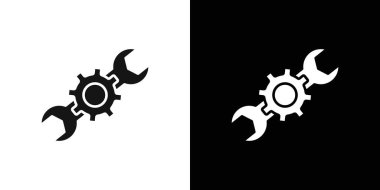 Servis aracı logo işareti vektör ana hatları siyah ve beyaz