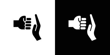 Aile içi şiddet simgesi logosu imza vektör ana hatlarını siyah ve beyaz olarak belirler