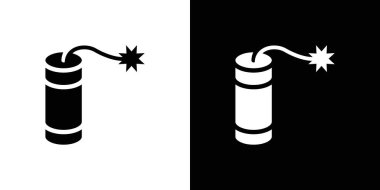 dinamit simgesi logo işareti vektör ana hatları siyah ve beyaz