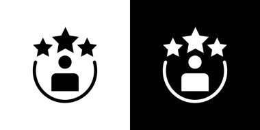 deneyim simgesi logo işareti vektör ana hatlarını siyah ve beyaz renkte