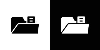 Dizin simgesi logo işareti vektör ana hatları siyah ve beyaz