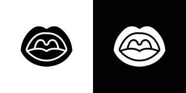 Ağız simgesi simgesi simgesi simgesi işaret işareti siyah ve beyaz ile ana hatları