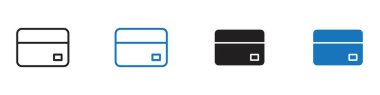 Kredi kartı simgesi doğrusal vektör grafik imzası veya web uygulaması ui için sembol