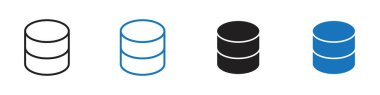 Veritabanı simgesi doğrusal vektör grafik işareti veya web uygulaması ui için sembol