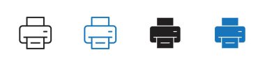 Web uygulaması ui için yazıcı simgesi doğrusal vektör grafik imzası veya sembol