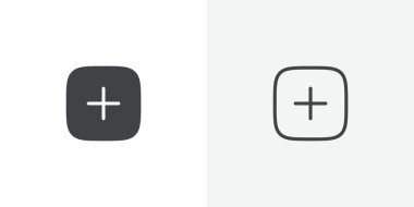 Siyah ve beyaz arkaplanda Simge Düz Çizgi Koleksiyonu Ekle