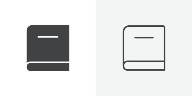 Kitap simgesi Düz Çizgi Koleksiyonu Siyah ve Beyaz arkaplan