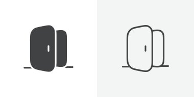 Kapı simgesi Düz Çizgi Koleksiyonu Siyah ve Beyaz arkaplan