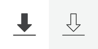 Siyah ve beyaz arkaplandaki simge Düz ana hatları Koleksiyonunu İndir