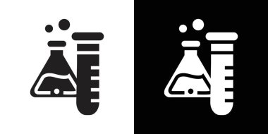 Kimya simgesi basit düz vektör ana hatları koleksiyon logosu