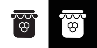 Bal kavanozu simgesi basit düz vektör ana hatları koleksiyon logosu