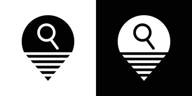 Konum simgesi tasarımı basit düz vektör ana hatları koleksiyon logosu