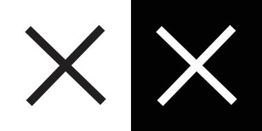 Basit çapraz çizgi simgesi basit düz vektör ana hatları koleksiyon logosu