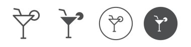 Saman simgesi basit düz vektör sembolü özet koleksiyon logosuna sahip kokteyl camı