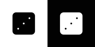 Dice üç simge doğrusal logo işareti web için siyah beyaz olarak belirlendi