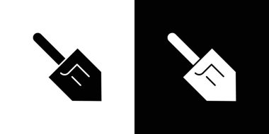 dreidel simgesi doğrusal logo işareti web için siyah beyaz olarak belirlendi