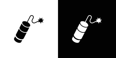 dinamit simgesi doğrusal logo işareti web için siyah-beyaz koleksiyonu