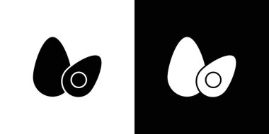 Yumurta simgesi doğrusal logo işareti web için siyah beyaz olarak belirlendi