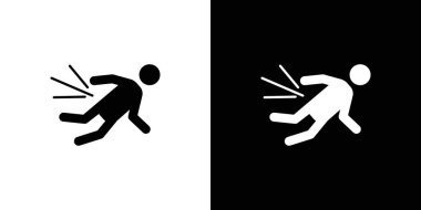 Sonbahar kazası simgesi doğrusal logo işareti web için siyah beyaz olarak belirlendi