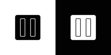 Web için simge doğrusal logo işaretini siyah ve beyaz olarak duraklat