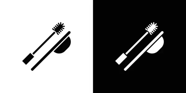 stock vector Eyebrow brush icon linear logo mark set collection in black and white for web