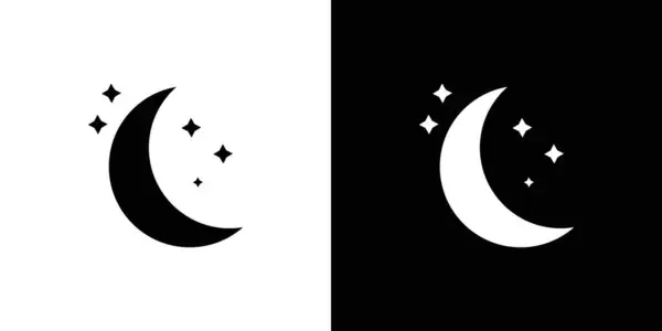 Ay ana hatları simgesi doğrusal logo işareti web için siyah ve beyaz olarak belirlendi
